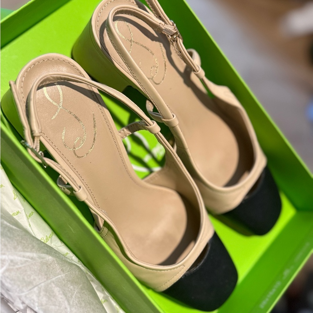 Sam Edelman Beige and Black Flats